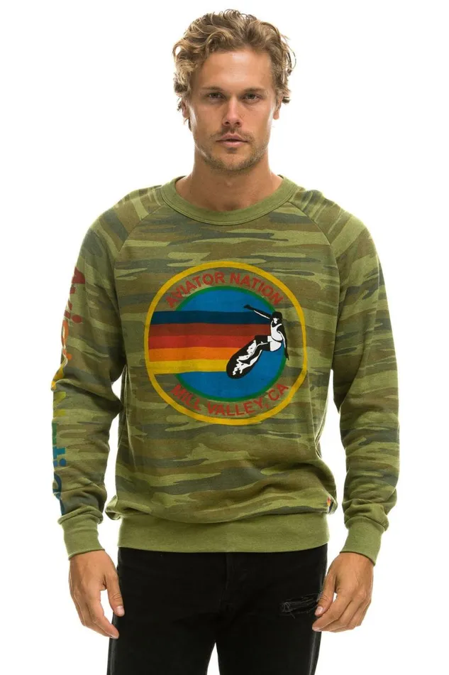 WomenMen Sweatshirts Aviator Nation Mill Valley Sweatshirt 8211 Camo
