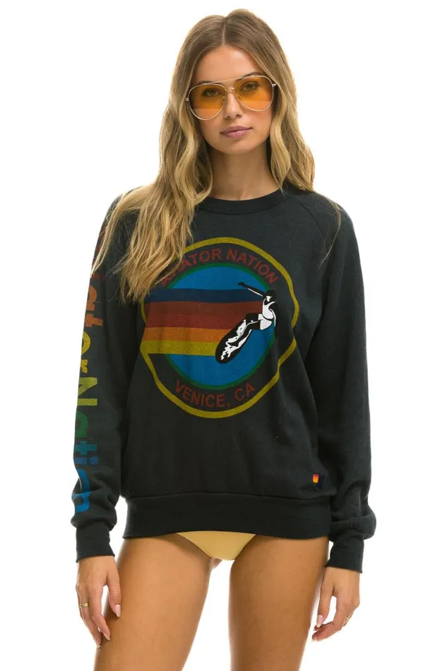 WomenMen Sweatshirts Aviator Nation Sweatshirt 8211 Charcoal