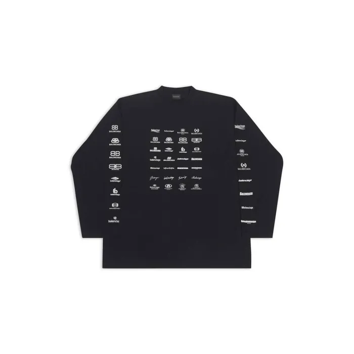 WomenMen Tshirts Balenciaga Archives Logos Long Sleeve Tshirt Oversized In Black WomenMen Tshirts Balenciaga Archives Logos Long Sleeve Tshirt Oversized In Black