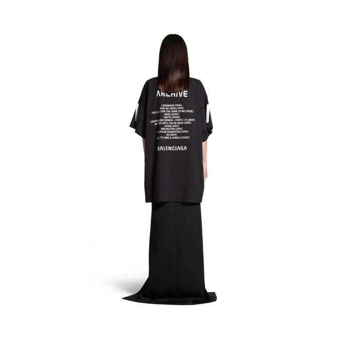 WomenMen Tshirts Balenciaga Balenciaga Music Archive Series Connected Tshirt Oversized In Blackwhite