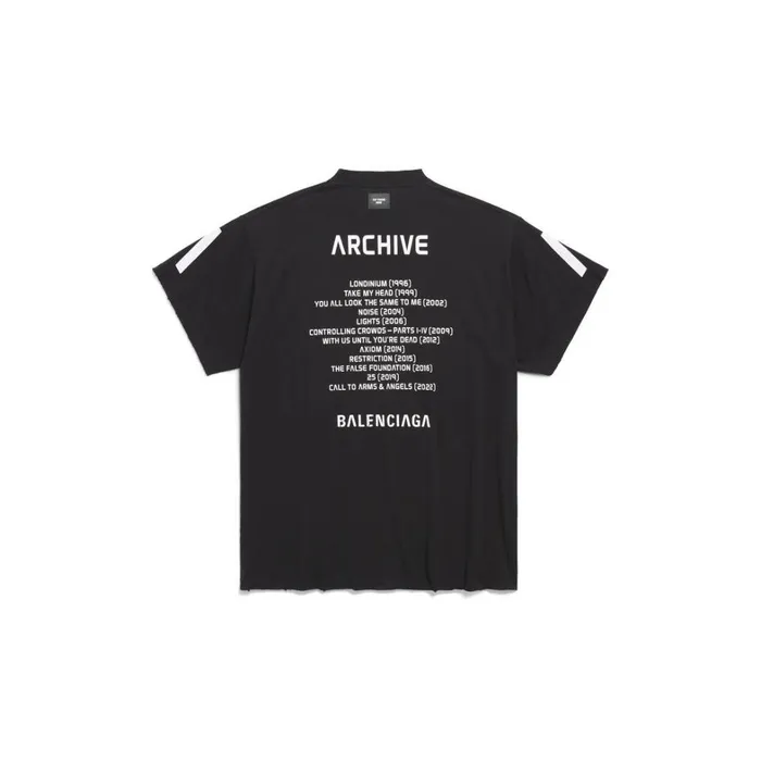 WomenMen Tshirts Balenciaga Balenciaga Music Archive Series Connected Tshirt Oversized In Blackwhite