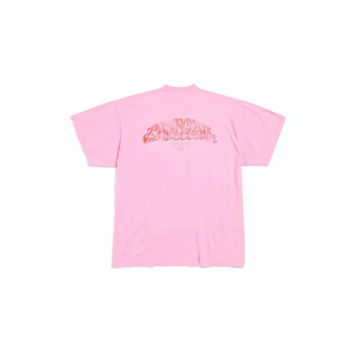 WomenMen Tshirts Balenciaga Offshore Tshirt Oversized In Pink