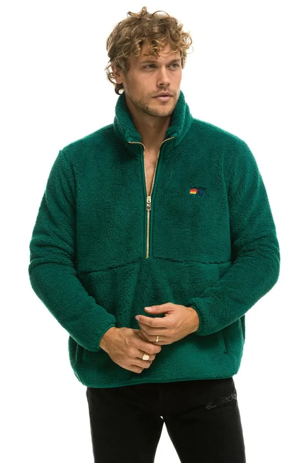 WomenMen Teddy Jackets Aviator Nation Teddy Unisex Half Zip Jacket 8211 Amazon