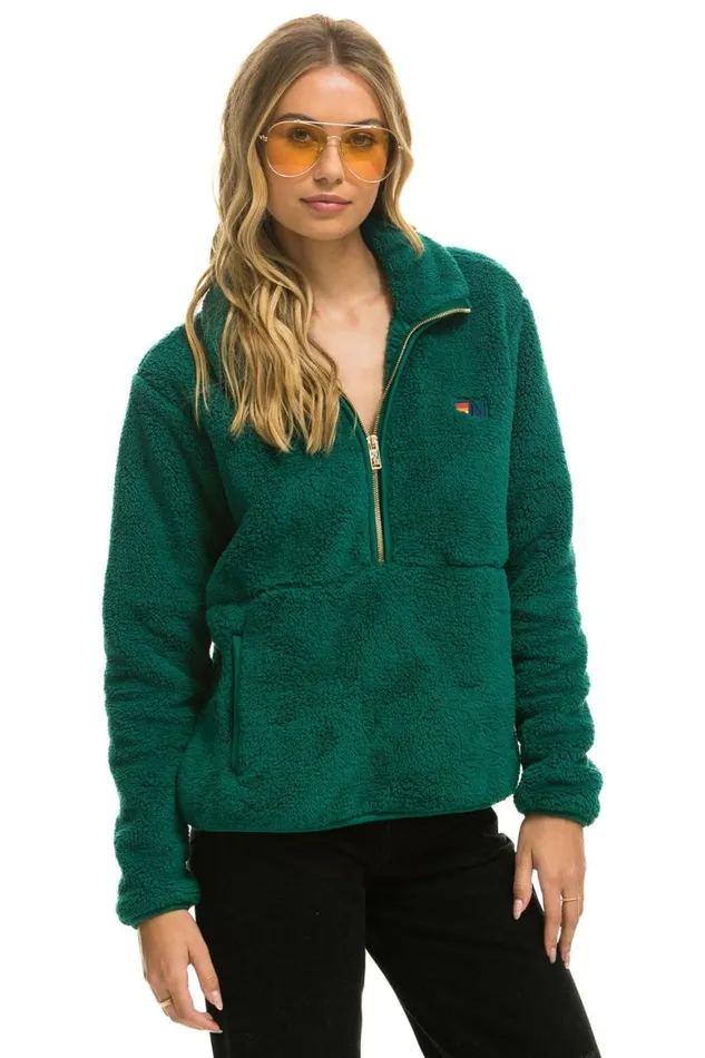 WomenMen Teddy Jackets Aviator Nation Teddy Unisex Half Zip Jacket 8211 Amazon