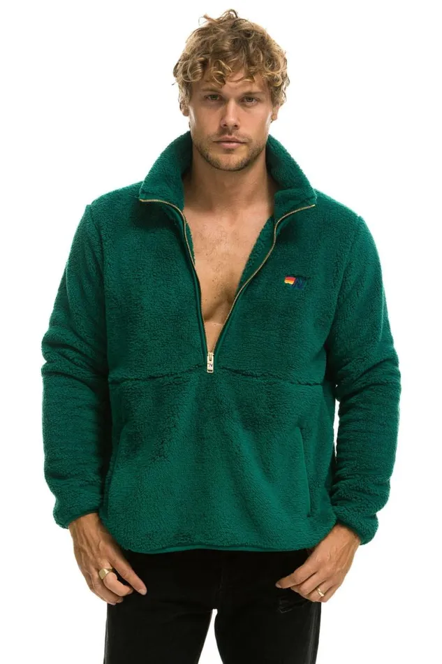 WomenMen Teddy Jackets Aviator Nation Teddy Unisex Half Zip Jacket 8211 Amazon