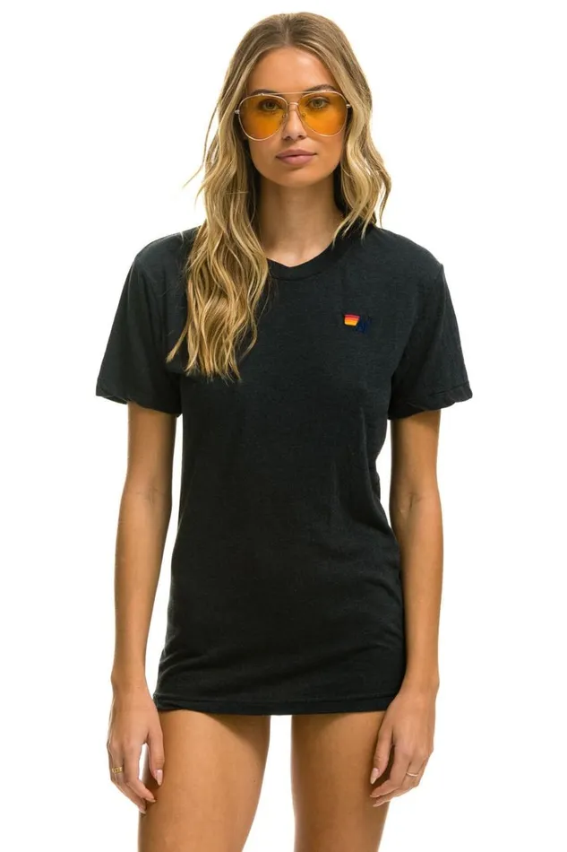 WomenMen Tees Aviator Nation Basic Tee 8211 Charcoal
