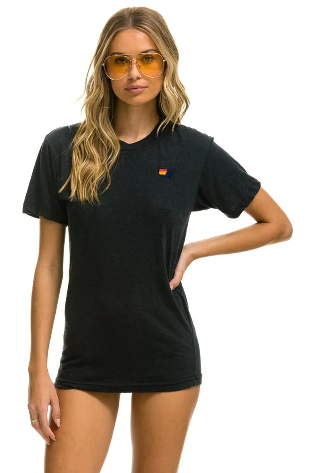 WomenMen Tees Aviator Nation Basic Tee 8211 Charcoal