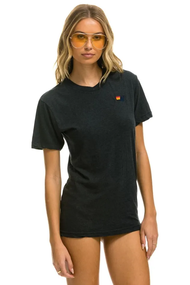 WomenMen Tees Aviator Nation Basic Tee 8211 Charcoal