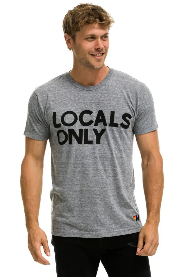 WomenMen Tees Aviator Nation Locals Only Tee 8211 Heather Grey