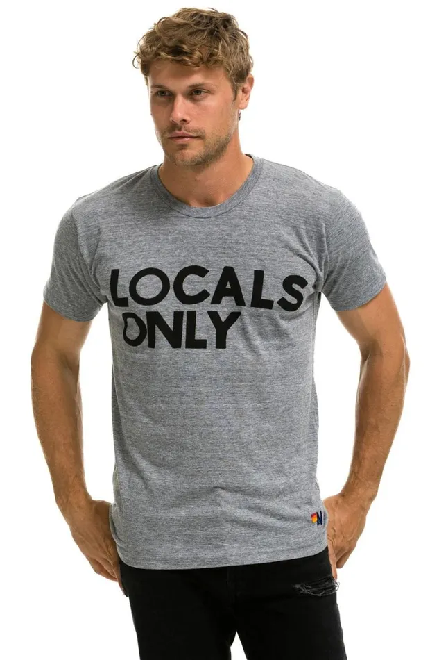 WomenMen Tees Aviator Nation Locals Only Tee 8211 Heather Grey