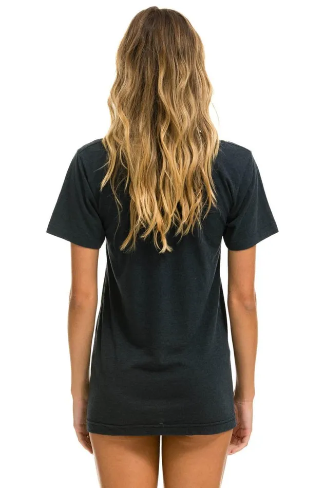 WomenMen Tees Aviator Nation Ride Logo White Tee 8211 Charcoal