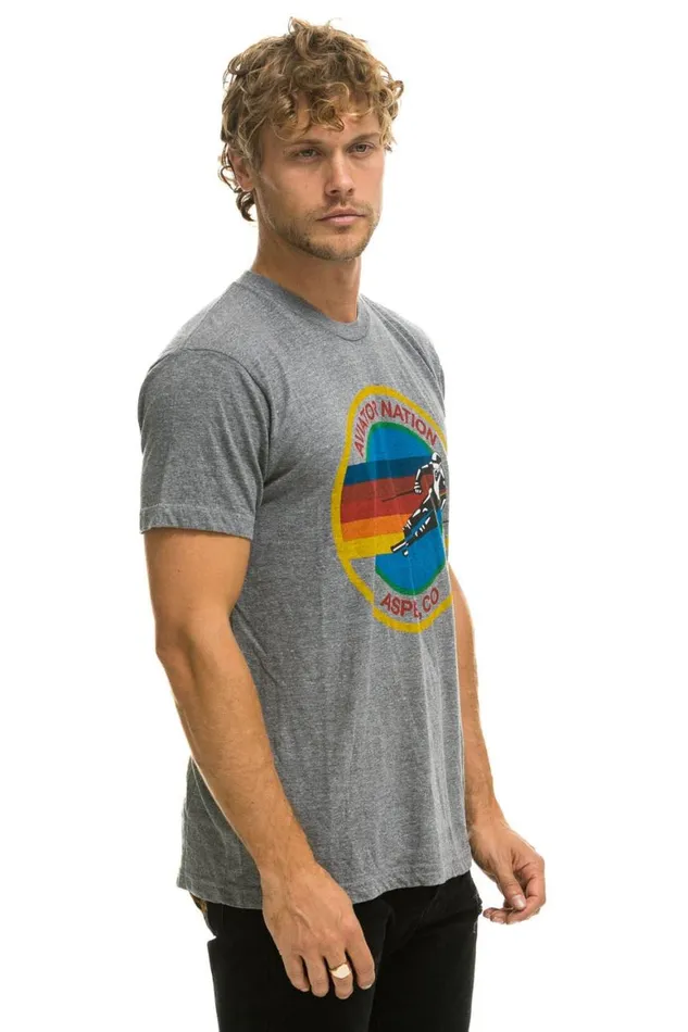 WomenMen Tees Aviator Nation Signature Aspen Tee 8211 Heather Grey
