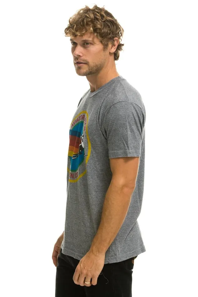 WomenMen Tees Aviator Nation Signature Aspen Tee 8211 Heather Grey