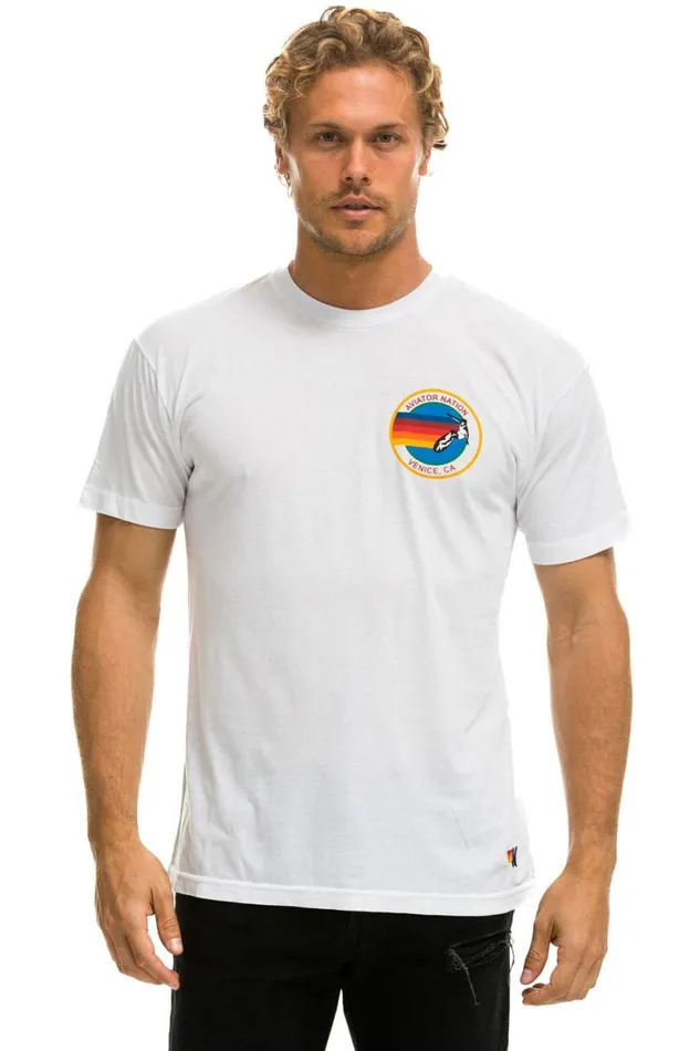 WomenMen Tees Aviator Nation Signature Small Venice Circle Tee 8211 White