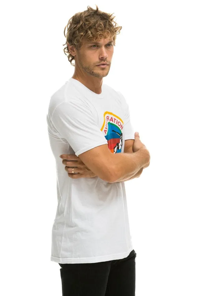 WomenMen Tees Aviator Nation Signature Tee 8211 White