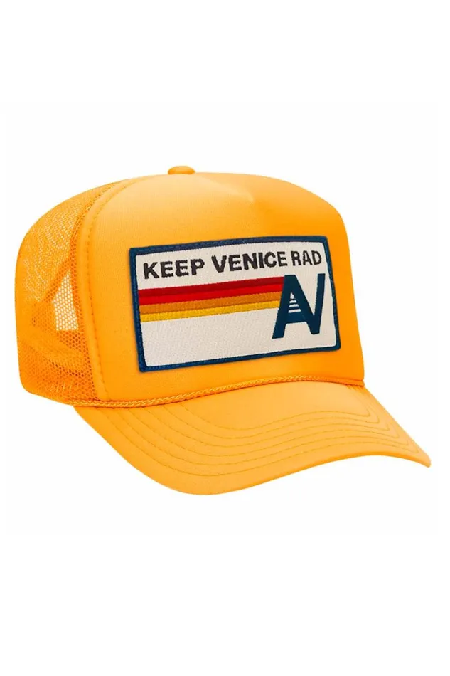 WomenMen Trucker Hats Aviator Nation Keep Venice Rad 8211 Vintage Low Rise Trucker