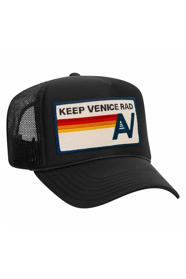 WomenMen Trucker Hats Aviator Nation Keep Venice Rad 8211 Vintage Low Rise Trucker