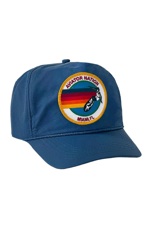 WomenMen Trucker Hats Aviator Nation Signature Miami Vintage Nylon Trucker Hat