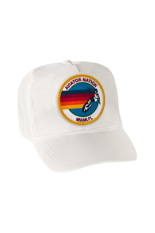 WomenMen Trucker Hats Aviator Nation Signature Miami Vintage Nylon Trucker Hat