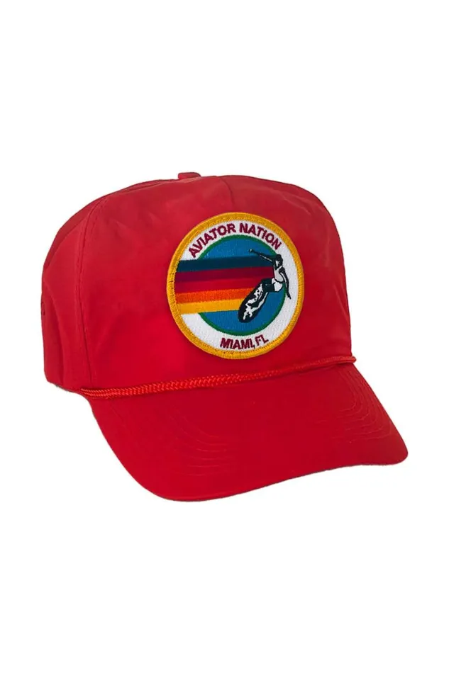 WomenMen Trucker Hats Aviator Nation Signature Miami Vintage Nylon Trucker Hat