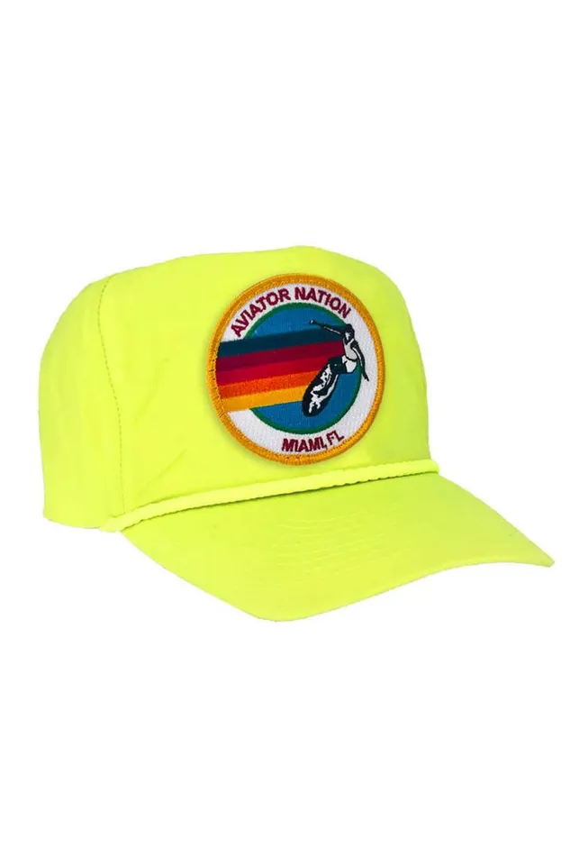 WomenMen Trucker Hats Aviator Nation Signature Miami Vintage Nylon Trucker Hat