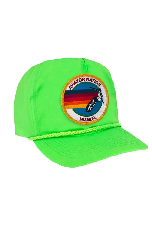 WomenMen Trucker Hats Aviator Nation Signature Miami Vintage Nylon Trucker Hat