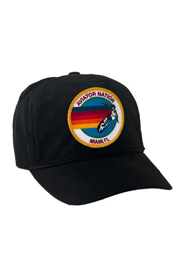WomenMen Trucker Hats Aviator Nation Signature Miami Vintage Nylon Trucker Hat