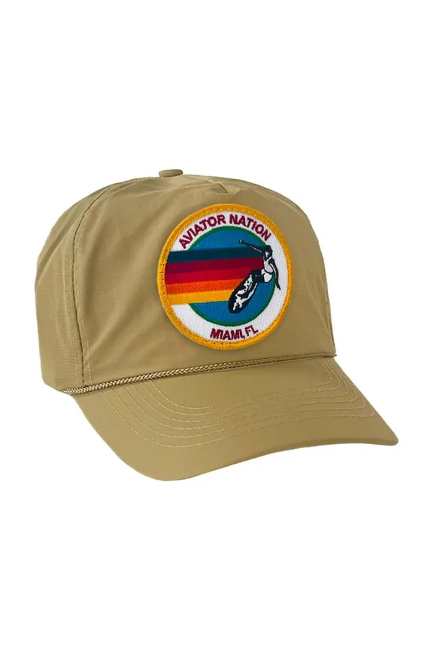 WomenMen Trucker Hats Aviator Nation Signature Miami Vintage Nylon Trucker Hat