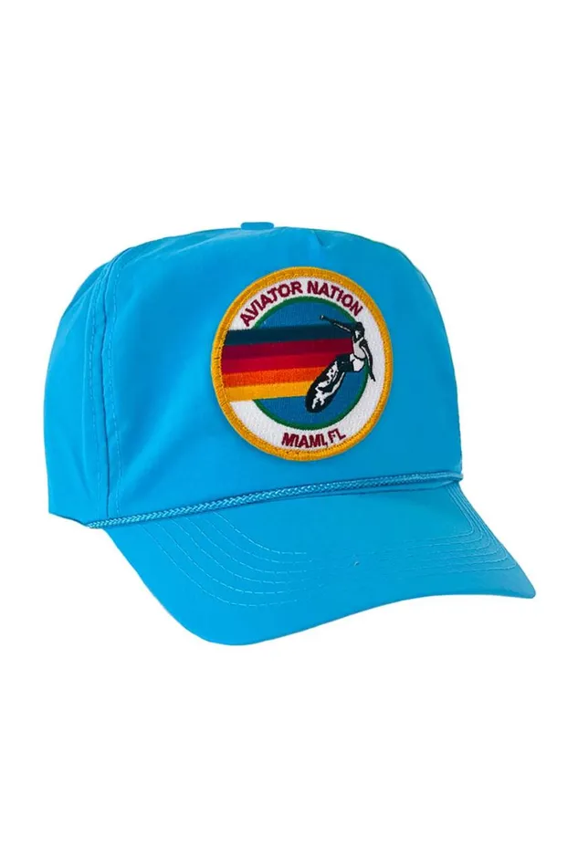 WomenMen Trucker Hats Aviator Nation Signature Miami Vintage Nylon Trucker Hat