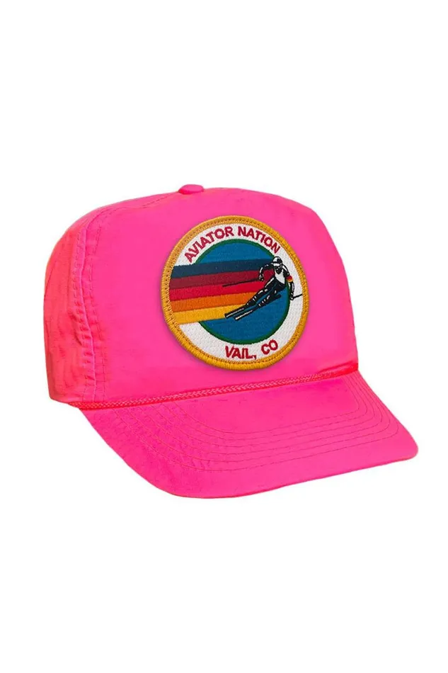 WomenMen Trucker Hats Aviator Nation Signature Vail Vintage Nylon Trucker Hat