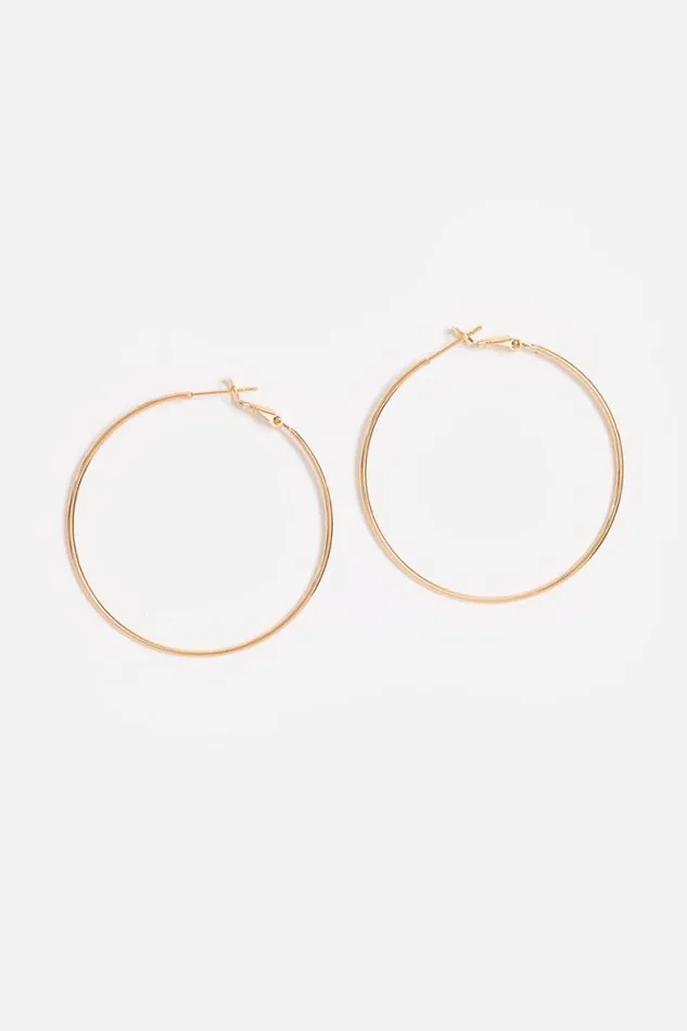 Women METAL HOOP EARRING Gold Johnny Was Jewelry