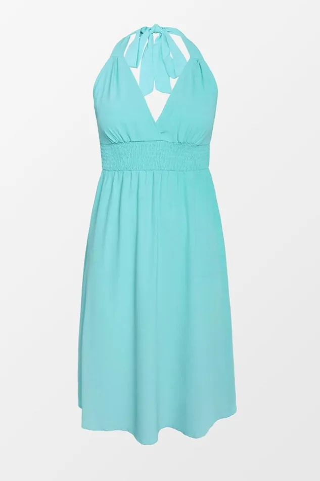 Women Midi Dresses Cupshe Skylar Green Halter Vneck Ashape Dress Green
