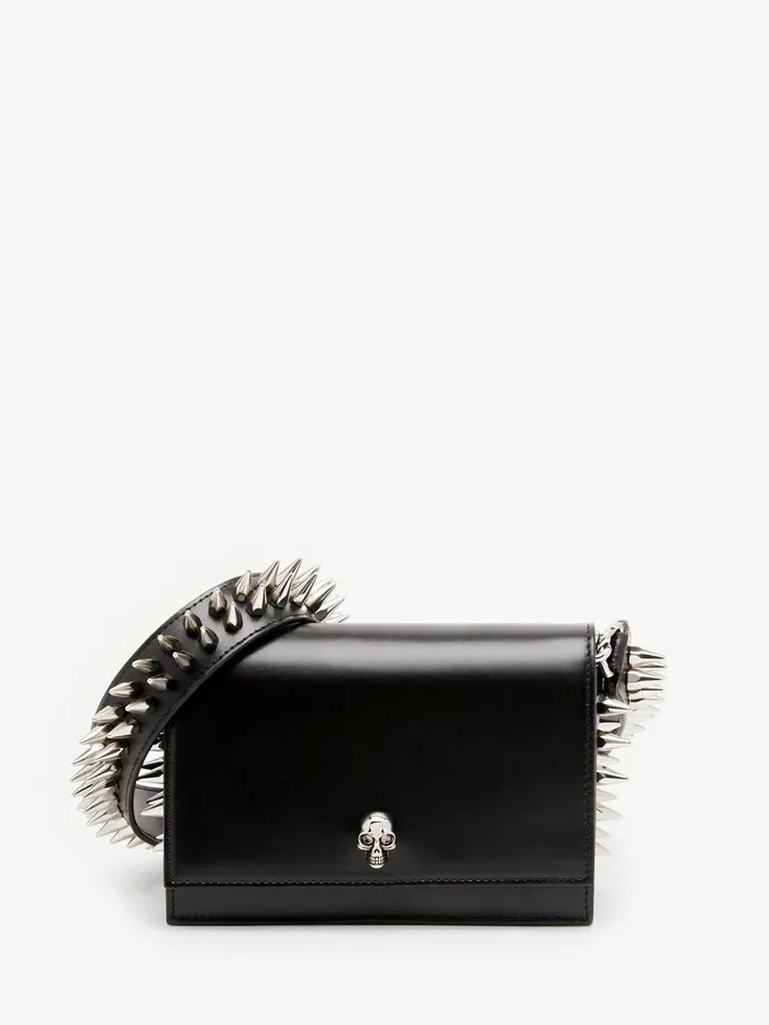 Women Mini Bags Alexander McQueen The Biker Small Skull Bag Black