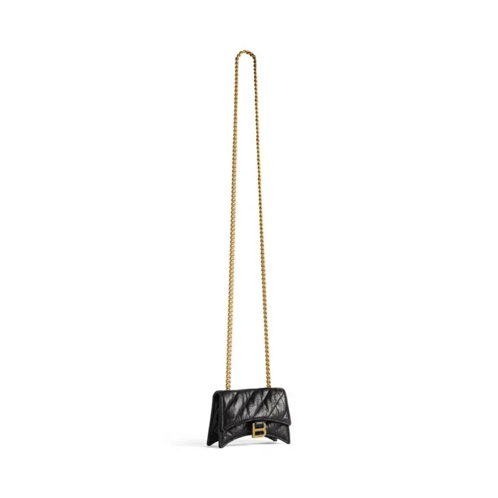 Women Mini Bags Balenciaga Crush Mini Chain Bag Quilted In Black