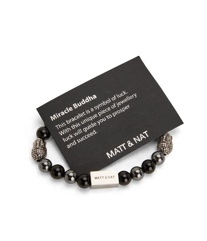 Women Miracle 8211 Black and Grey Stone Bracelet Black Matt and Nat Bracelets