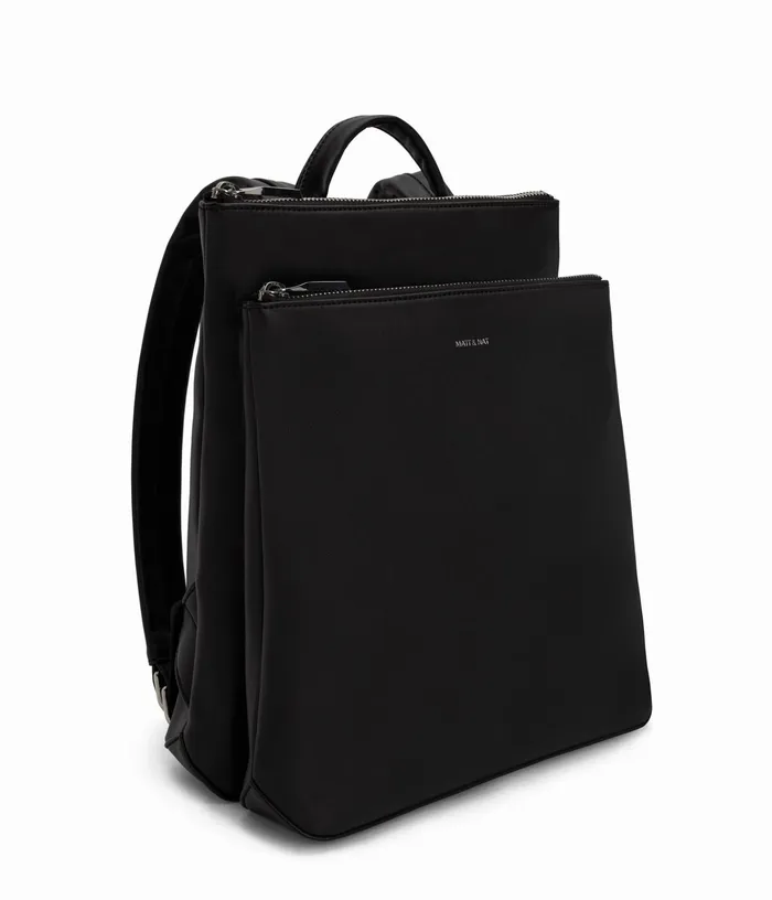 Women Nara Vegan Backpack 8211 Loom Black Shiny Nickel Matt and Nat Backpacks