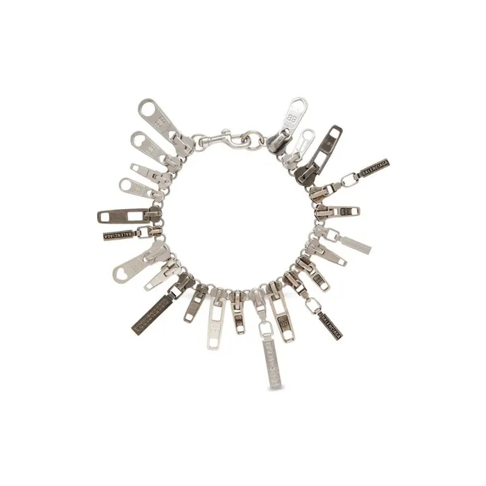 Women Necklaces Balenciaga Zipup Choker In Silver
