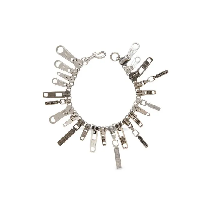 Women Necklaces Balenciaga Zipup Choker In Silver