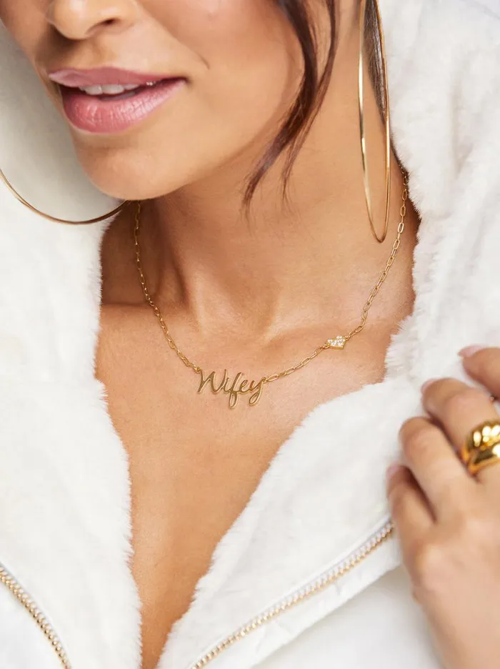 Women Necklaces Jessica Simpson Personalized Necklace With Pav Cubic Zirconia Charm 8211 Silver