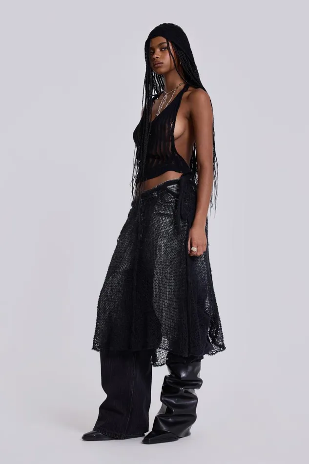 Women Nero Knit Skirt Jaded London Midi Skirts