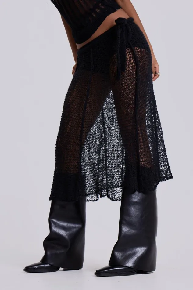 Women Nero Knit Skirt Jaded London Midi Skirts