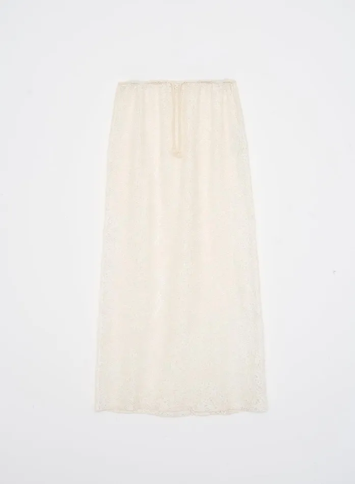 Women Off White Crochet Maxi Skirt Rose 4th and Reckless Skirts