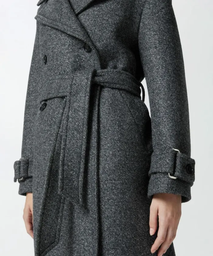 Women Outerwear Pinko Trench Coat With Belt Grey 8211 Pewter Women Outerwear Pinko Trench Coat With Belt Grey 8211 Pewter