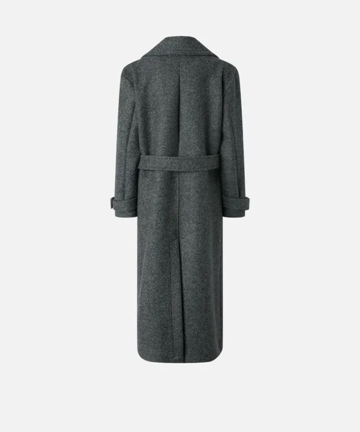 Women Outerwear Pinko Trench Coat With Belt Grey 8211 Pewter Women Outerwear Pinko Trench Coat With Belt Grey 8211 Pewter