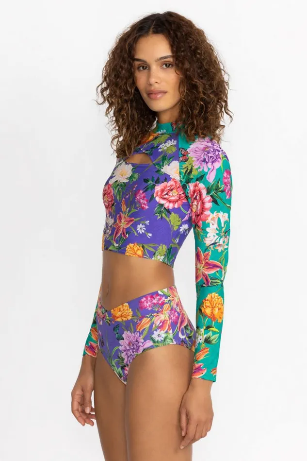 Women PEACOCK GOZA CUTOUT CROP SURF SHIRT Peacock Goza Johnny Was Swim and Resort Women PEACOCK GOZA CUTOUT CROP SURF SHIRT Peacock Goza Johnny Was Swim and Resort