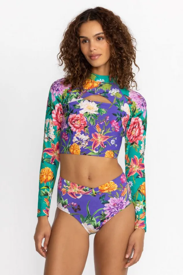 Women PEACOCK GOZA CUTOUT CROP SURF SHIRT Peacock Goza Johnny Was Swim and Resort Women PEACOCK GOZA CUTOUT CROP SURF SHIRT Peacock Goza Johnny Was Swim and Resort