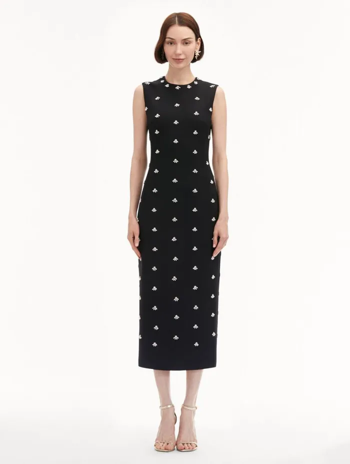 Women Pearl Cabochon Cocktail Dress Black Oscar De La Renta Dresses Women Pearl Cabochon Cocktail Dress Black Oscar De La Renta Dresses