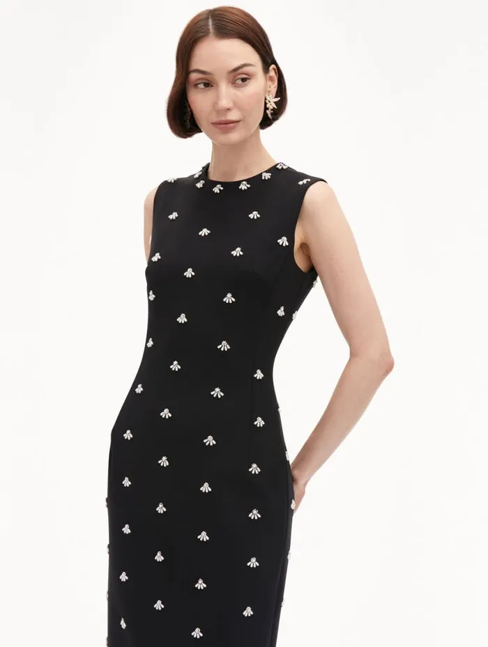Women Pearl Cabochon Cocktail Dress Black Oscar De La Renta Dresses Women Pearl Cabochon Cocktail Dress Black Oscar De La Renta Dresses