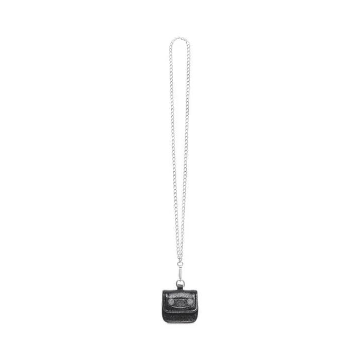 Women Phone Accessories and Keyrings Balenciaga Le Cagole Flap Earpods With Chain In Black