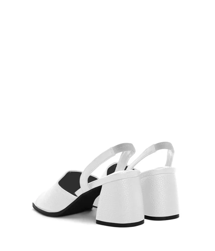 Women Plume Vegan Slingback Sandals White Matt and Nat Sandals